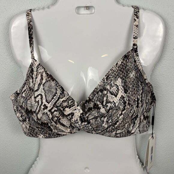 NWT Calvin Klein Snake Print Bikini Top Size XL - Picture 1 of 4